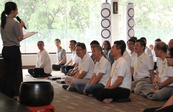 Members of the Buddhist Fellowship Singapore join Nalandians in the Sunday Service.