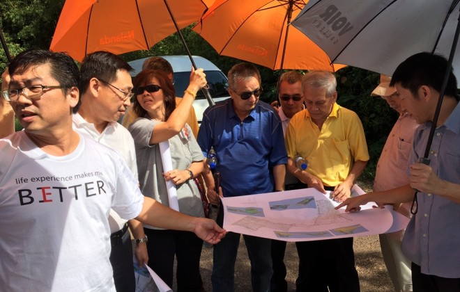 The committee surveying the land in Kuala Kubu Bharu.