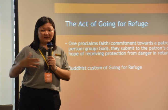 Sis. Buddhini explained that the practice of 'going for refuge'existed even before the Buddha's time.