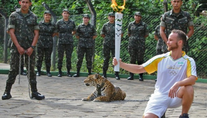 What has a chained jaguar got to do with the Olympic Games?