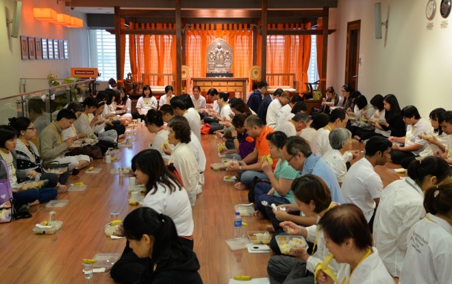 Lunch time was an opportunity to practise ‘mindful eating’.