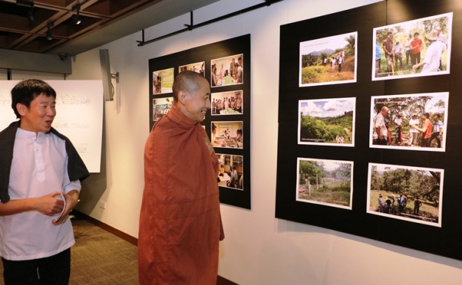 Ven. Aggacitta was at Nalanda Centre on the eve of the exhibition.