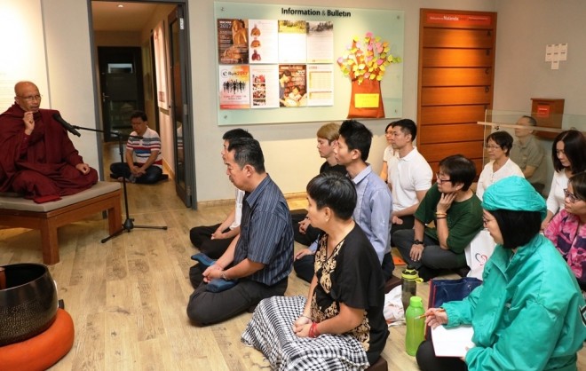 Leaching meditation and teaching at NEO Centre Kuala Lumpur on Thursday, 23 March.