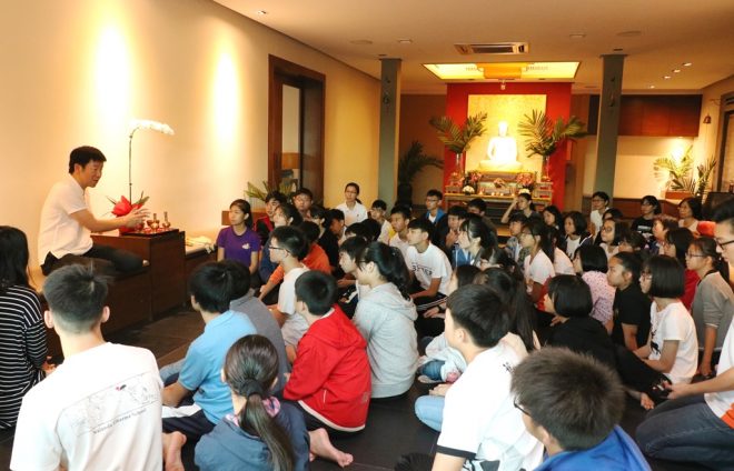 Nalanda founder Bro. Tan giving the students teachings at every opportunity.