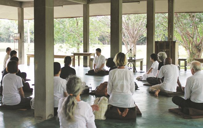 Bro. Tan sharing the Dhamma at Suan Mokkh Nanachat.