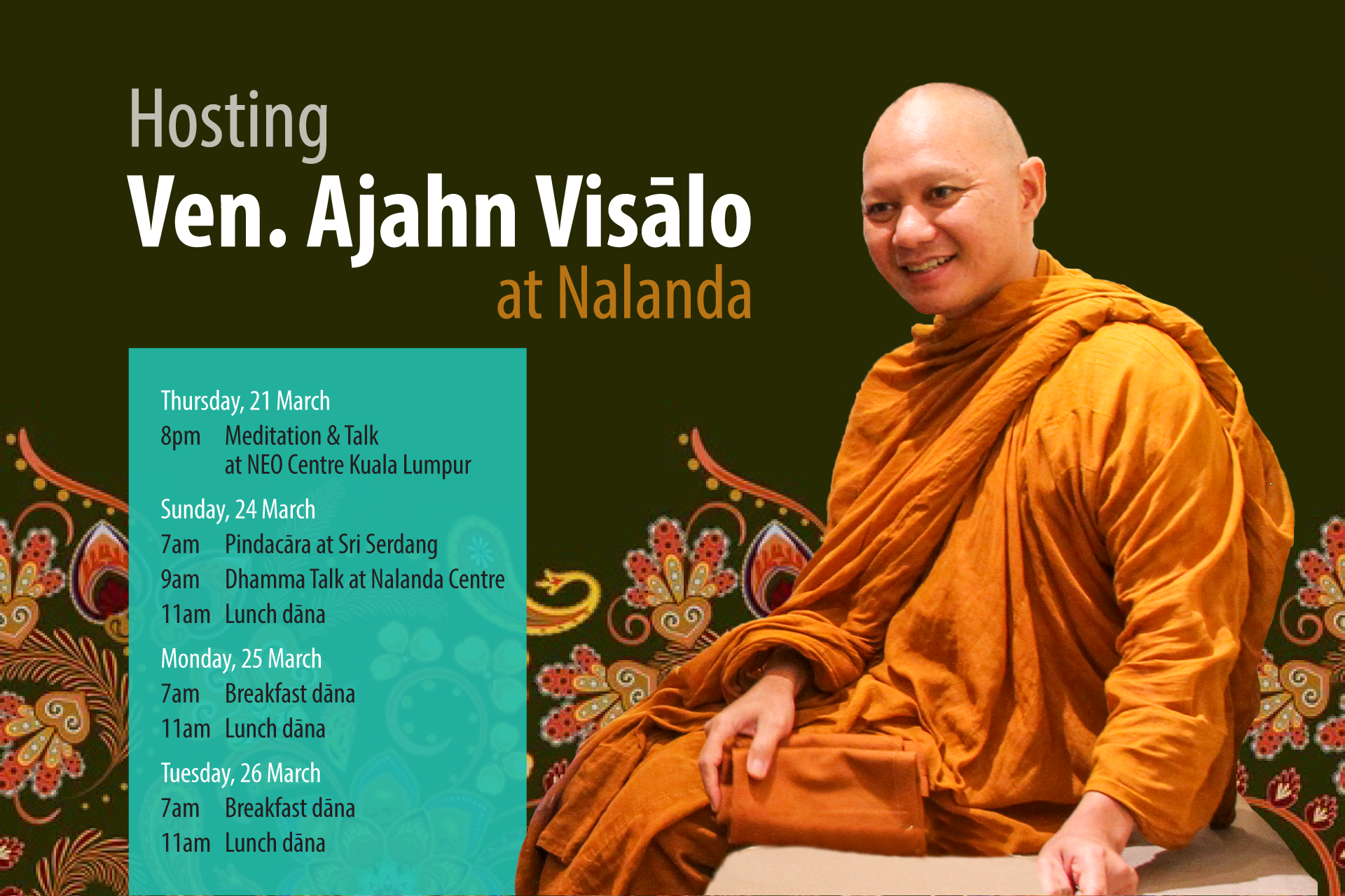 Hosting Ajahn Visālo – Nalanda Buddhist Society